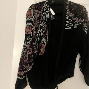 Black beaded cardi size L from burning torch